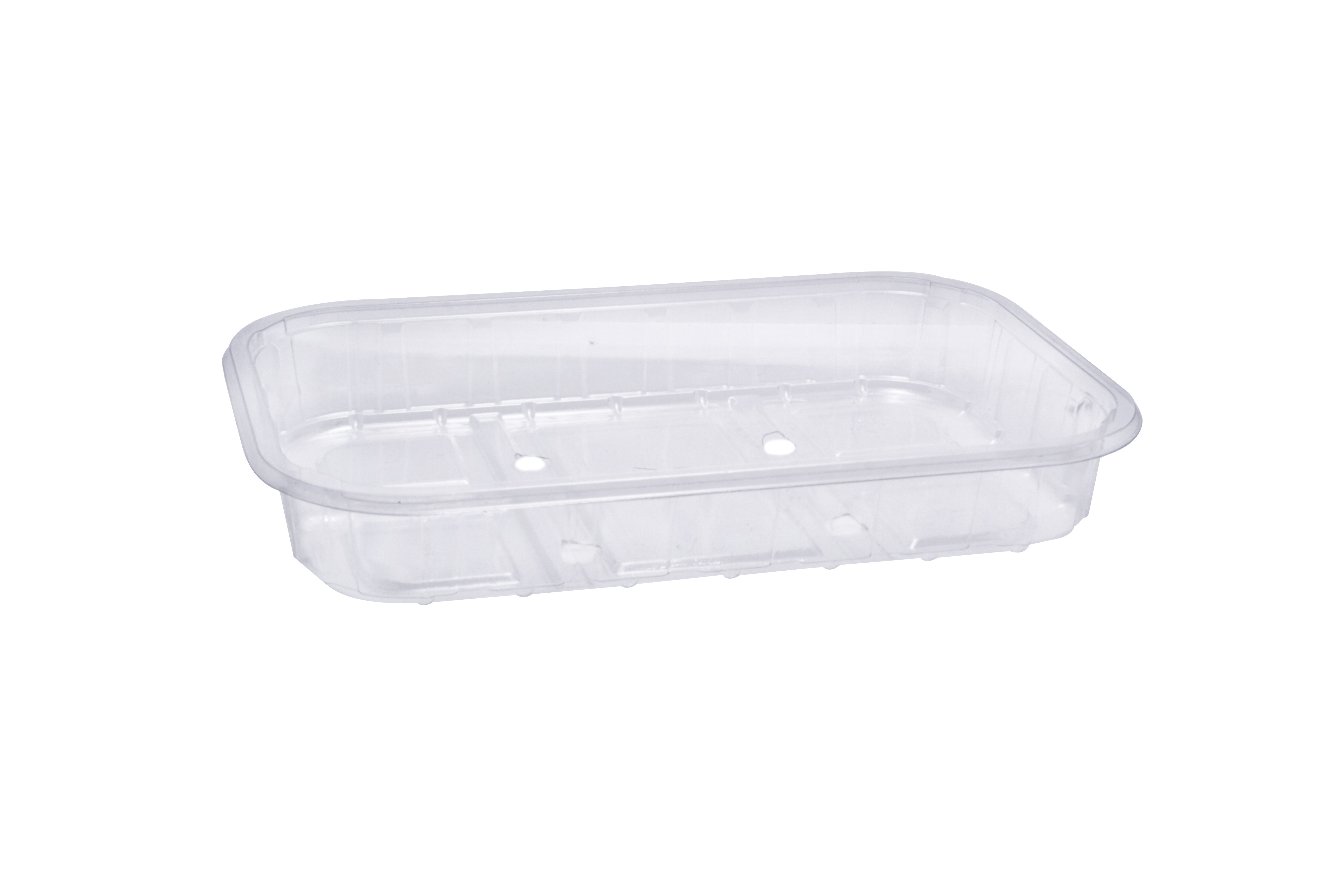 Контейнер ПЭТ с отверстиями прямоугольный 188*120*28 КФ-450мл (для ягод,фруктов,зелени)