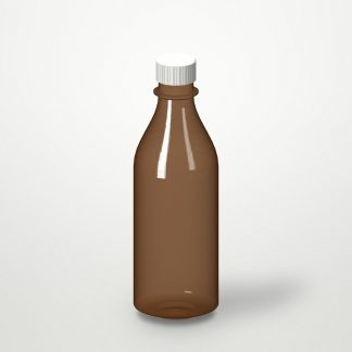 Бутылка ПЭТ с узким горлом d=28 с крышкой ЕП Коричневая 0,5 л