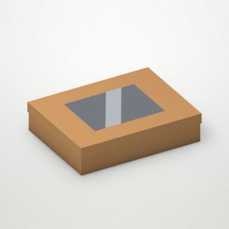 Контейнер бумажный "на вынос" 1 450мл 260х150х40мм TABOX PRO С окном цвет Крафт OSQ (х200)