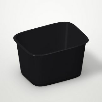 Контейнер пластиковый "Кубик" для салата 500 мл, черный, 126*126*60