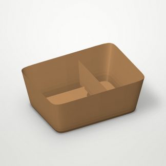 Лоток бумажный 4-секционный 170×170×40 мм пульперкартон Крафт для овощей и фруктов
