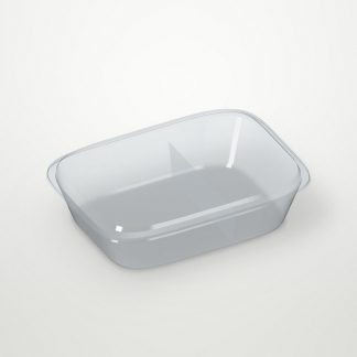 Контейнер пластиковый с прозрачной крышкой (КД 401/2) 2х секционный для обедов, р-р внешний 227*177*36 мм
