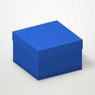 Коробка картонная для белья серия "Квадрат Люкс". Декоративная р-р 250*250*180мм. Цвет голубой/белый. Крышка + дно.