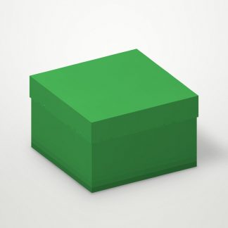 Коробка картонная для белья серия "Квадрат Люкс". Декоративная р-р 250*250*180мм. Цвет салатовый/белый. Крышка + дно.