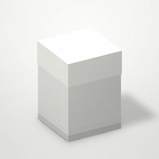 Коробка НГ из картона 1000гр 95x95x243мм с пластиковой крышкой "Хрустальная зима" с веревочной с ручкой с видеоанимацией (х1/100)