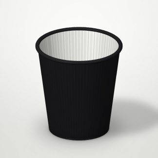 Стакан бумажный 2сл. NDW9, 200/260мл цвет Черный Рифлен. (волна) Для горячих напитков СкандиПакк (х50/1250)
