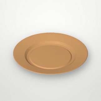 Тарелка бумажная Snack Plate крафт/ белая ламинированная d=230 мм