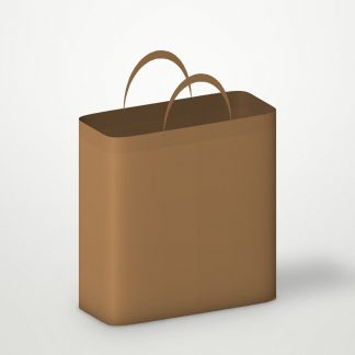 Пакет-сумка крафт, 32+17х43 см, 80 г/м2, с плоскими ручками, в упаковке 200 штук
