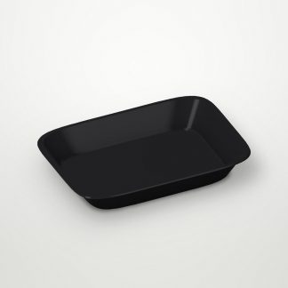 Лоток (контейнер) прямоугольный ПП с ребрами под запайку, 850мл 187x137x50мм цвет Черный ЮМТ (х480)